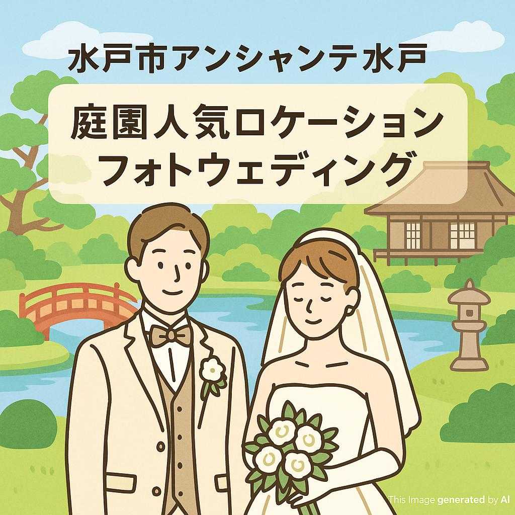 水戸市アンシャンテ水戸 庭園人気ロケーションフォトウェディング