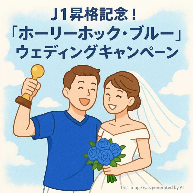 J1昇格記念！「ホーリーホック・ブルー」ウェディングキャンペーン