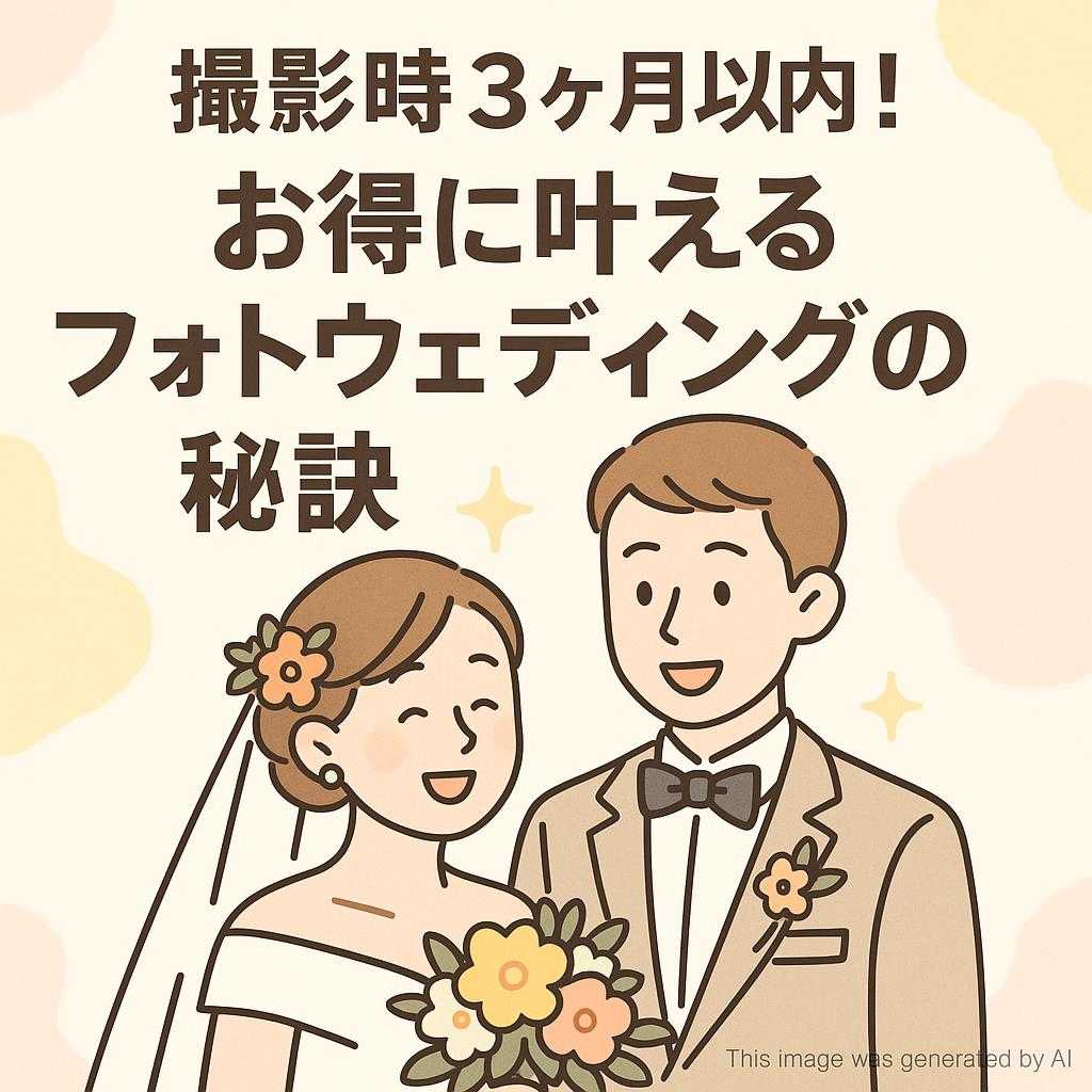 撮影時3ヶ月以内！お得に叶えるフォトウェディングの秘訣