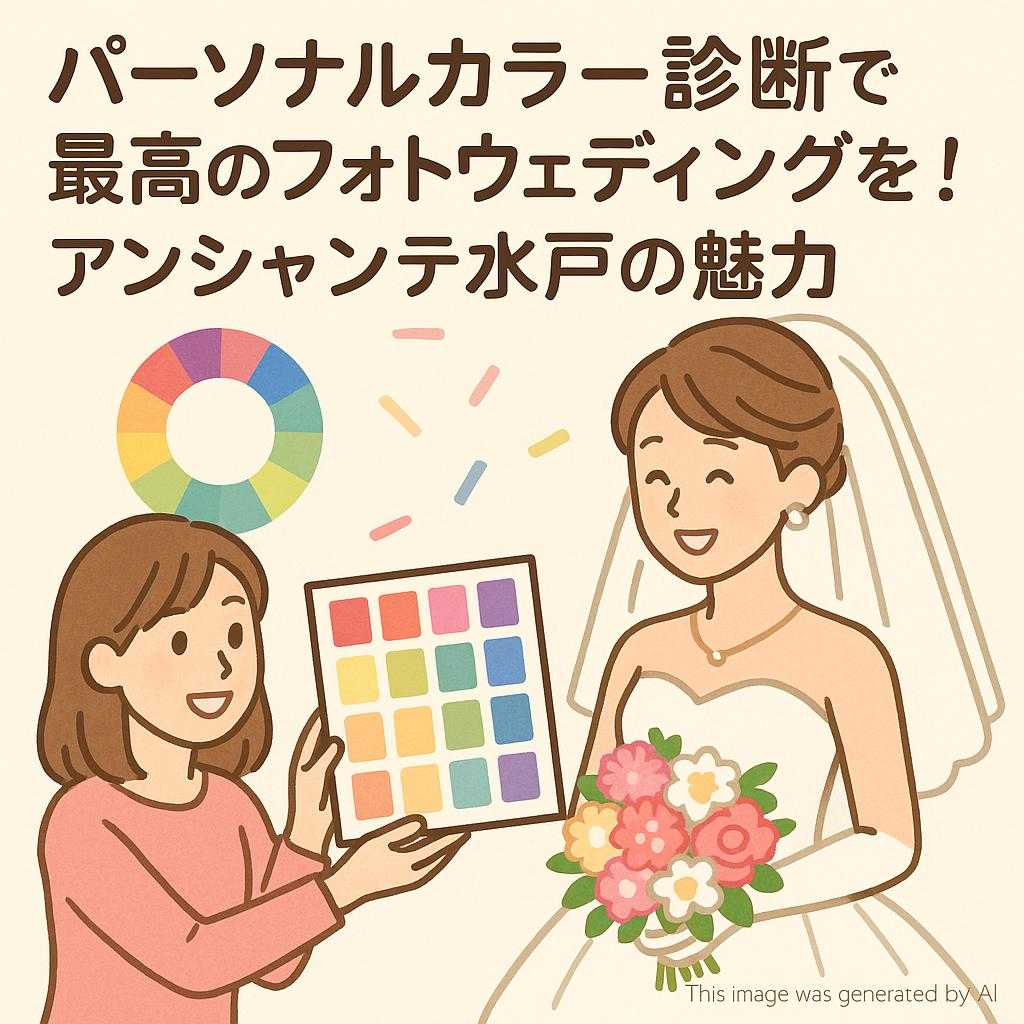 パーソナルカラー診断で最高のフォトウェディングを！アンシャンテ水戸の魅力