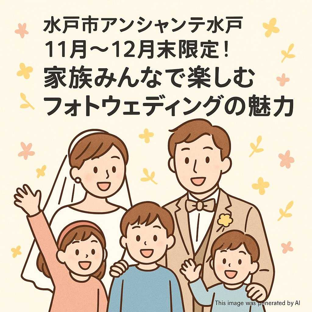 水戸市アンシャンテ水戸 11月～12月末限定！家族みんなで楽しむフォトウェディングの魅力