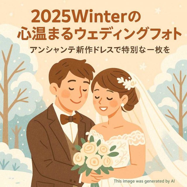 2025Winterの心温まるウェディングフォト！アンシャンテ新作ドレスで特別な一枚を
