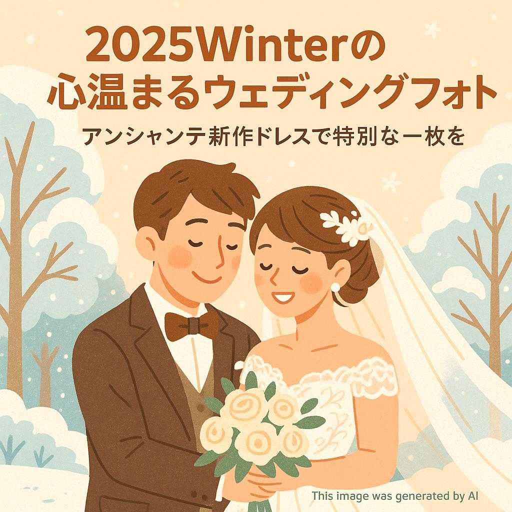 2025Winterの心温まるウェディングフォト！アンシャンテ新作ドレスで特別な一枚を