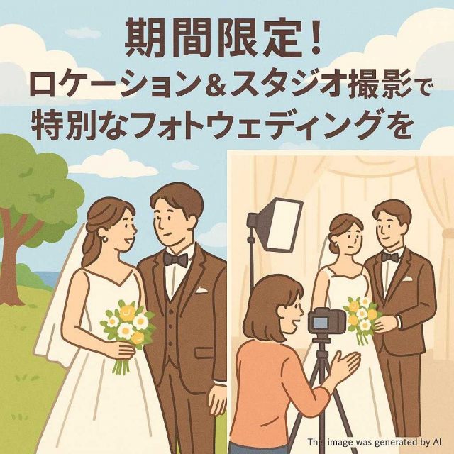 期間限定！ロケーション＆スタジオ撮影で特別なフォトウェディングを
