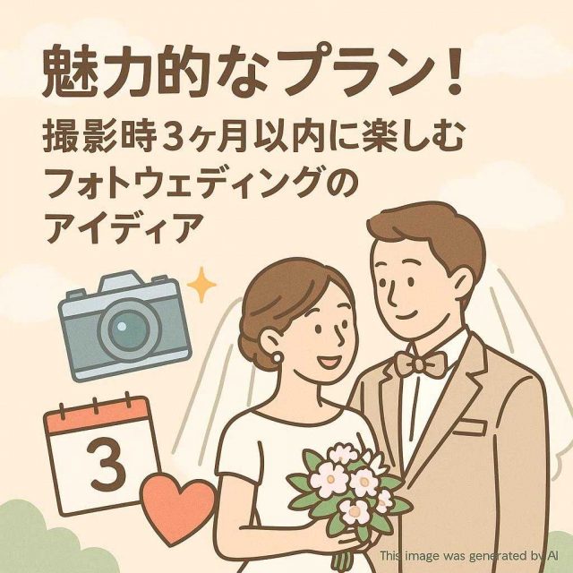魅力的なプラン！撮影時3ヶ月以内に楽しむフォトウェディングのアイディア