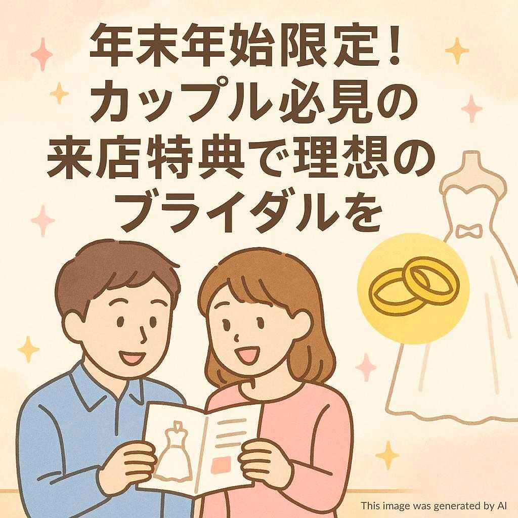 年末年始限定!カップル必見の来店特典で理想のブライダルを