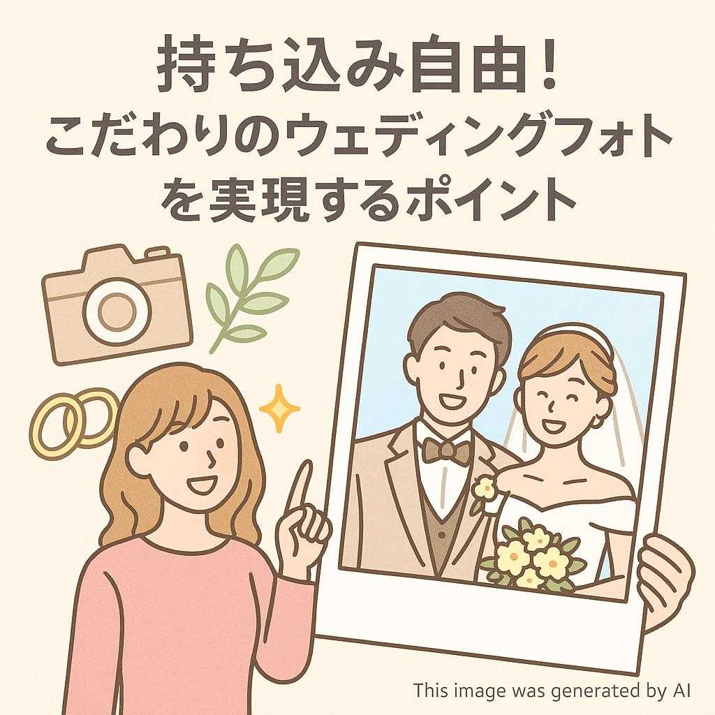 持ち込み自由!こだわりのウェディングフォトを実現するポイント