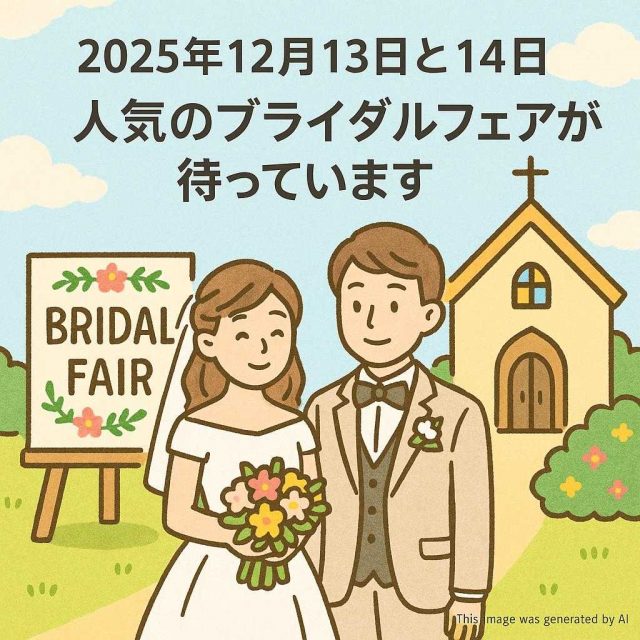 2025年12月13日と14日 人気のブライダルフェアが待っています