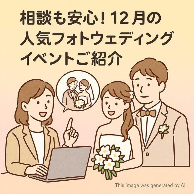相談も安心！12月の人気フォトウェディングイベントご紹介
