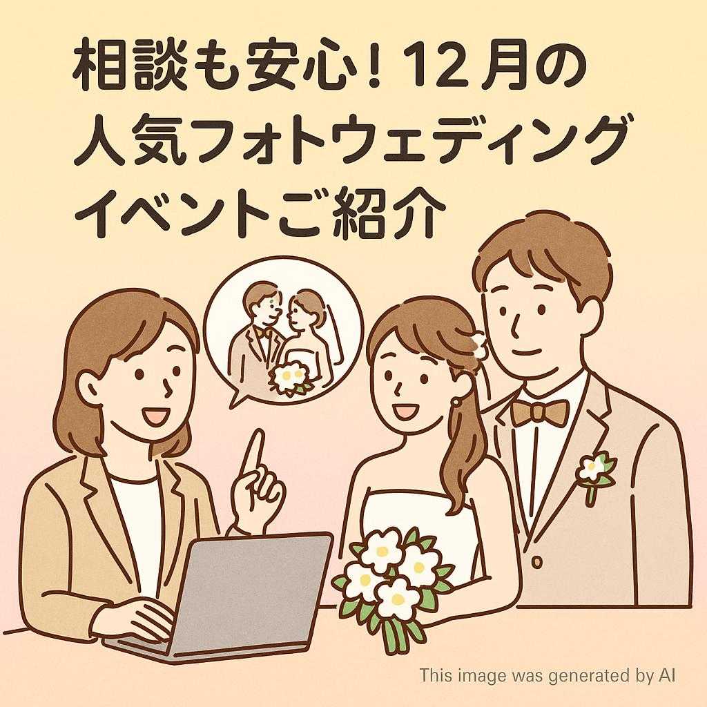 相談も安心!12月の人気フォトウェディングイベントご紹介