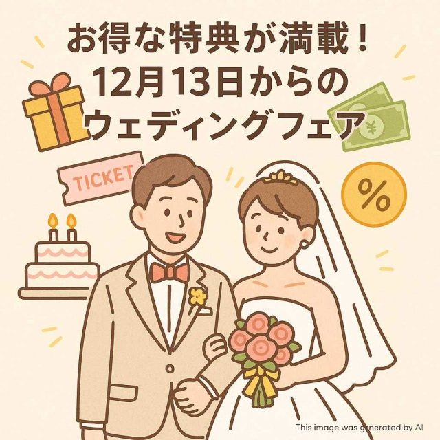 お得な特典が満載！12月13日からのウェディングフェア