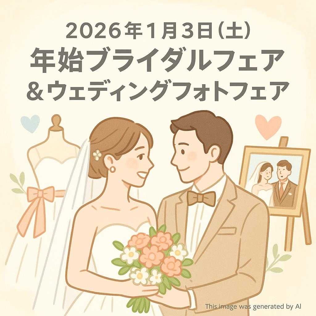 ２０２６年1月3日（土）年始ブライダルフェア＆ウェディングフォトフェア