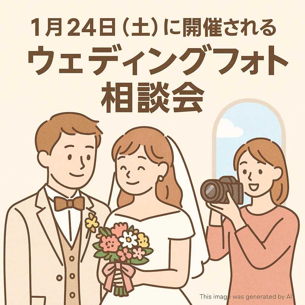 1月24日（土）に開催されるウェディングフォト相談会