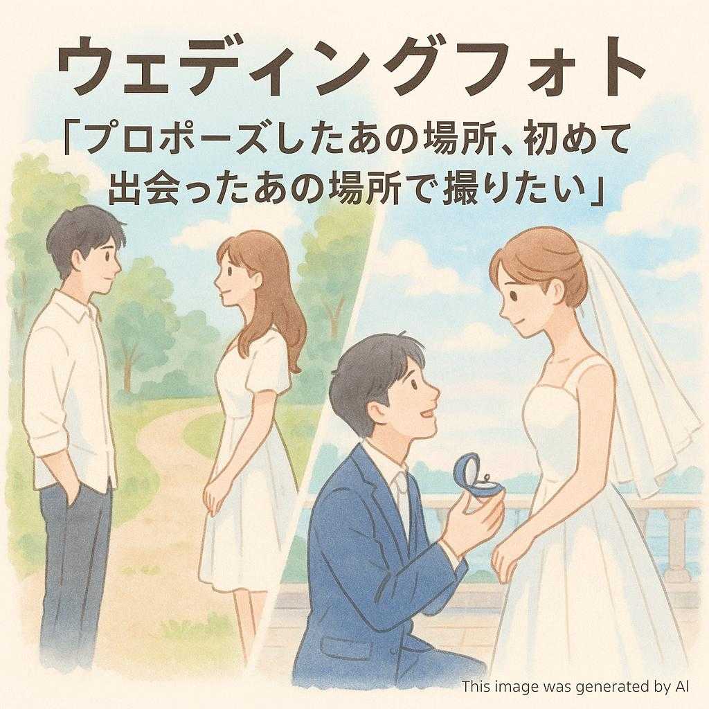 ウェディングフォト 「プロポーズしたあの場所、初めて出会ったあの場所で撮りたい」