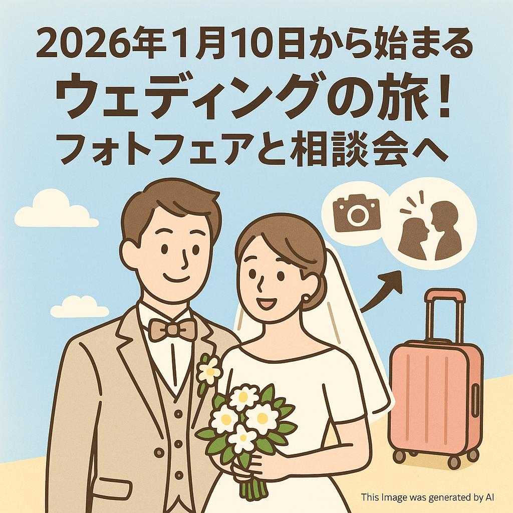 2026年1月10日から始まるウェディングの旅!フォトフェアと相談会へ
