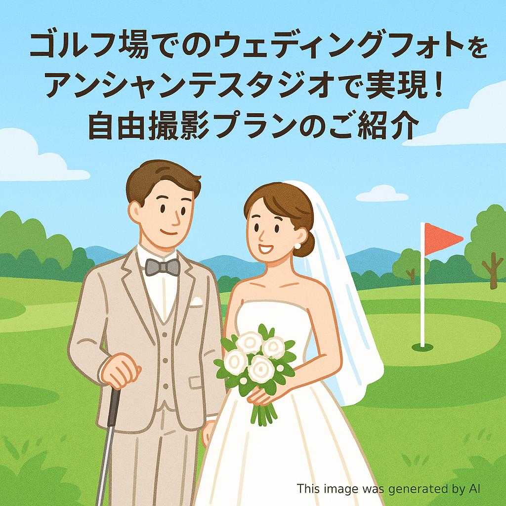 ゴルフ場でのウェディングフォトをアンシャンテスタジオで実現！自由撮影プランのご紹介