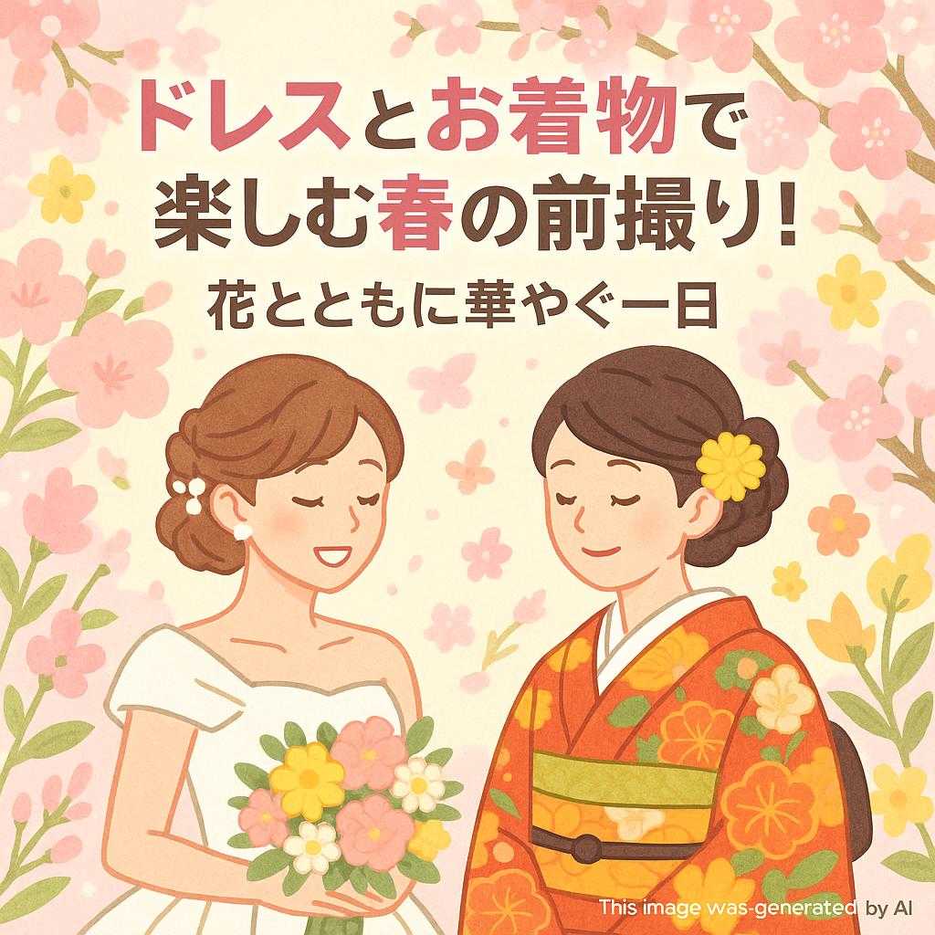 ドレスとお着物で楽しむ春の前撮り！花とともに華やぐ一日