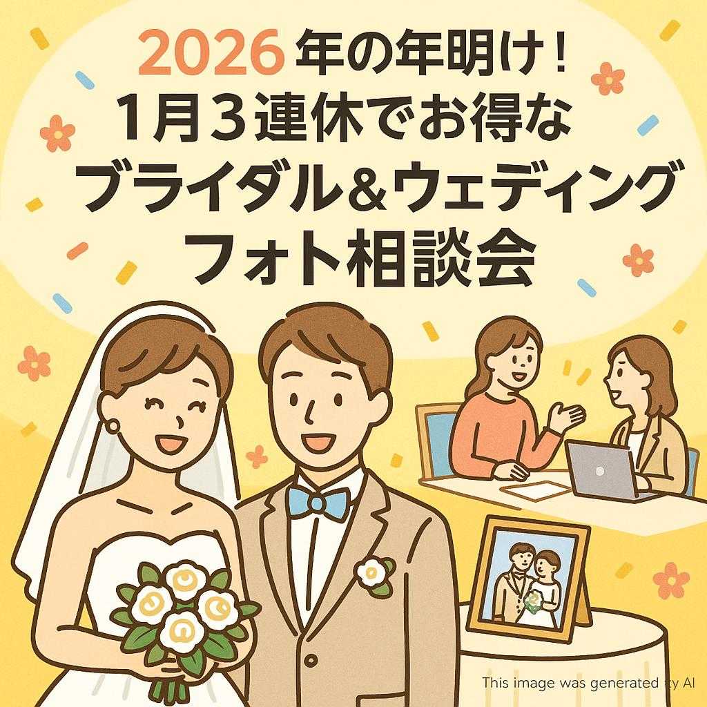 2026年の年明け！１月３連休でお得なブライダル＆ウェディングフォト相談会