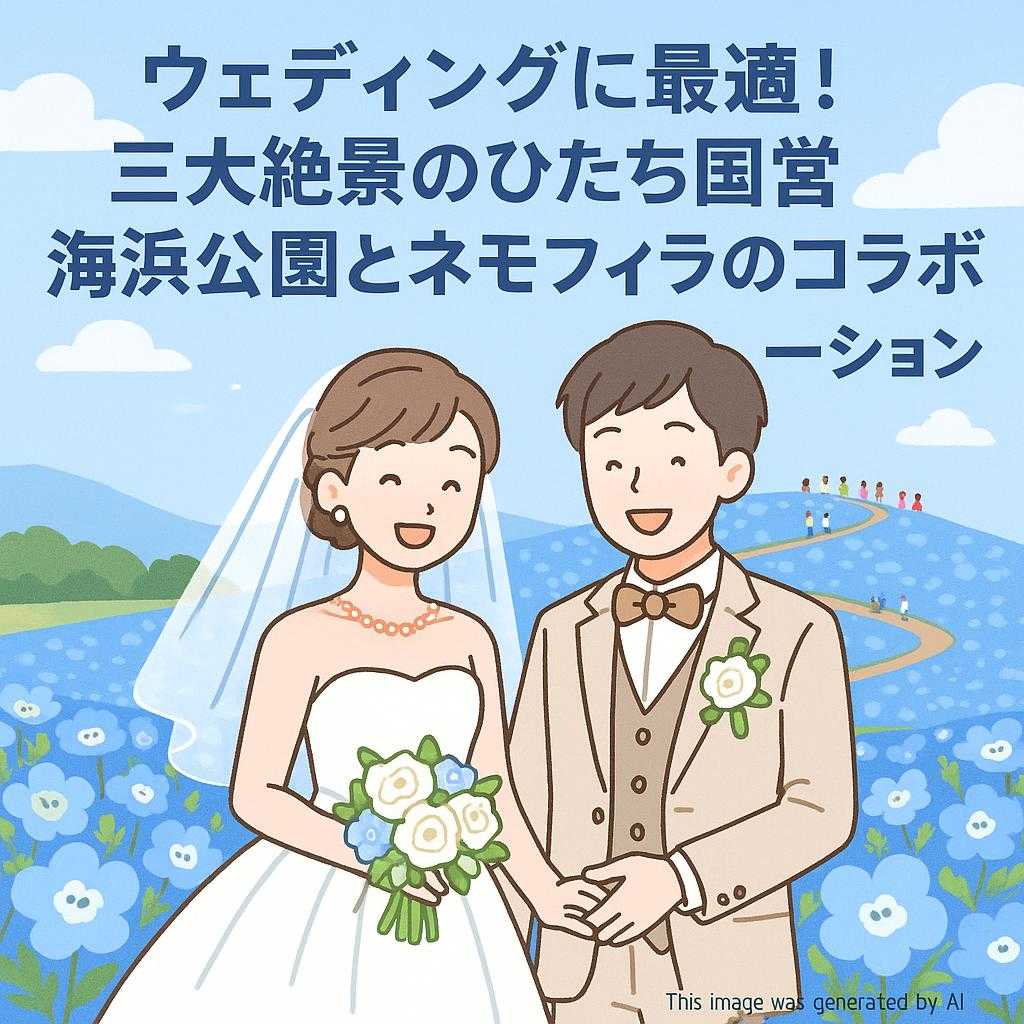 ウェディングに最適！三大絶景のひたち国営海浜公園とネモフィラのコラボレーション