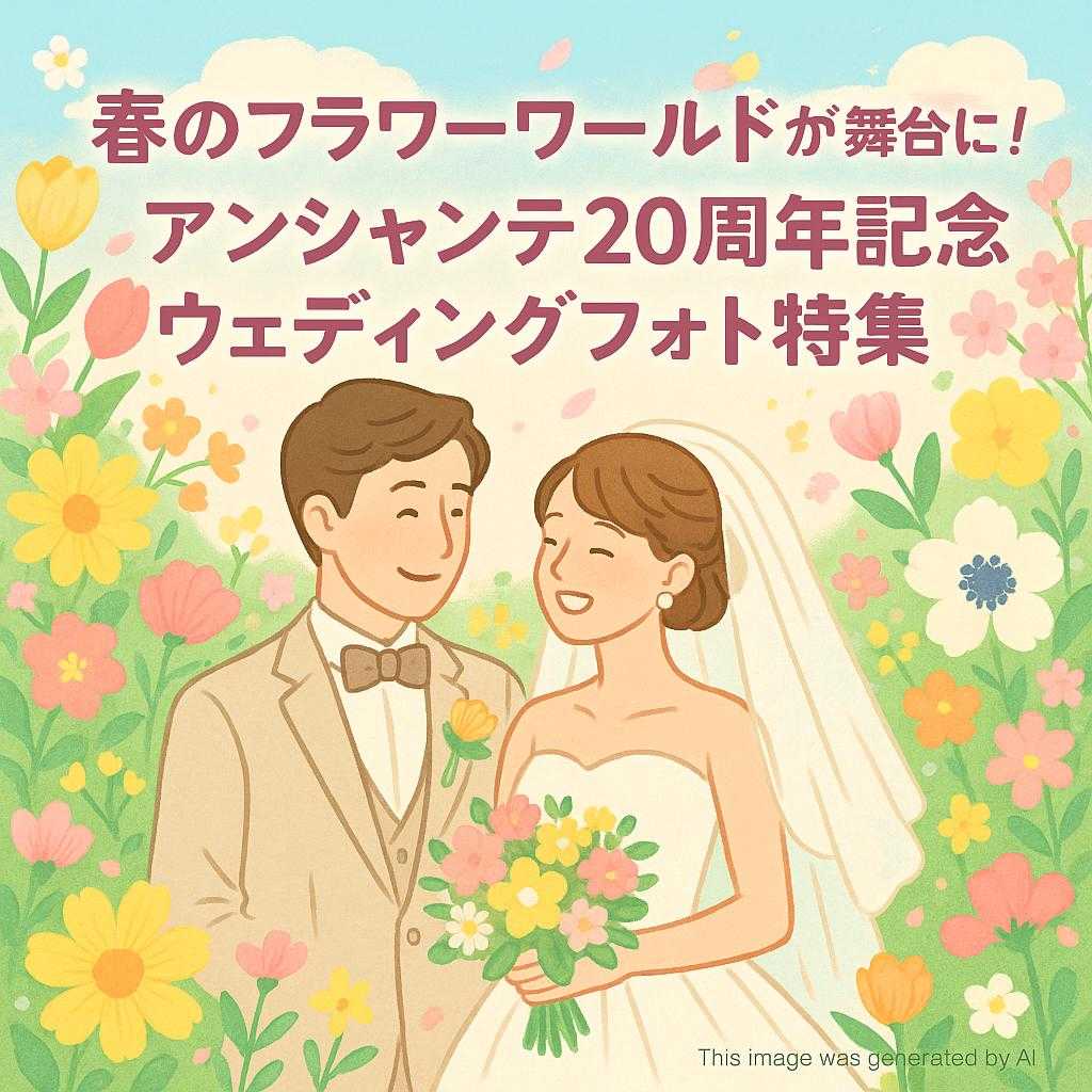 春のフラワーワールドが舞台に！アンシャンテ20周年記念ウェディングフォト特集