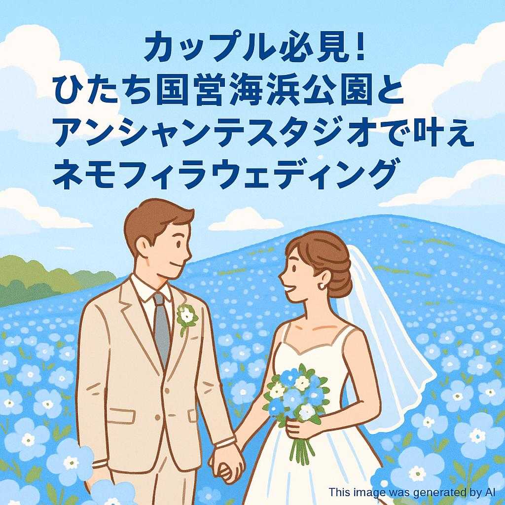 カップル必見！ひたち国営海浜公園とアンシャンテスタジオで叶えるネモフィラウェディング