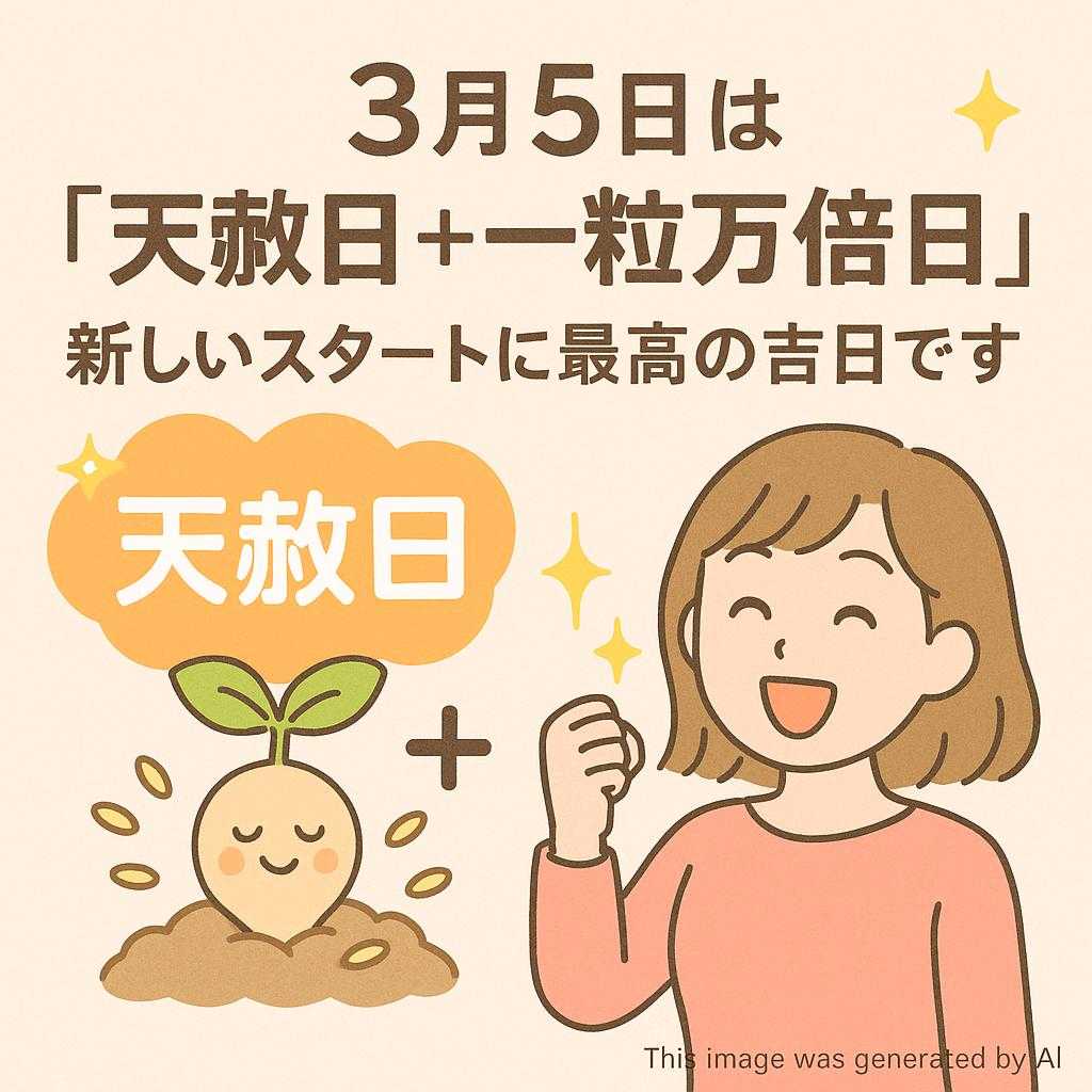 3月5日は「天赦日＋一粒万倍日」✨ 新しいスタートに最高の吉日です
