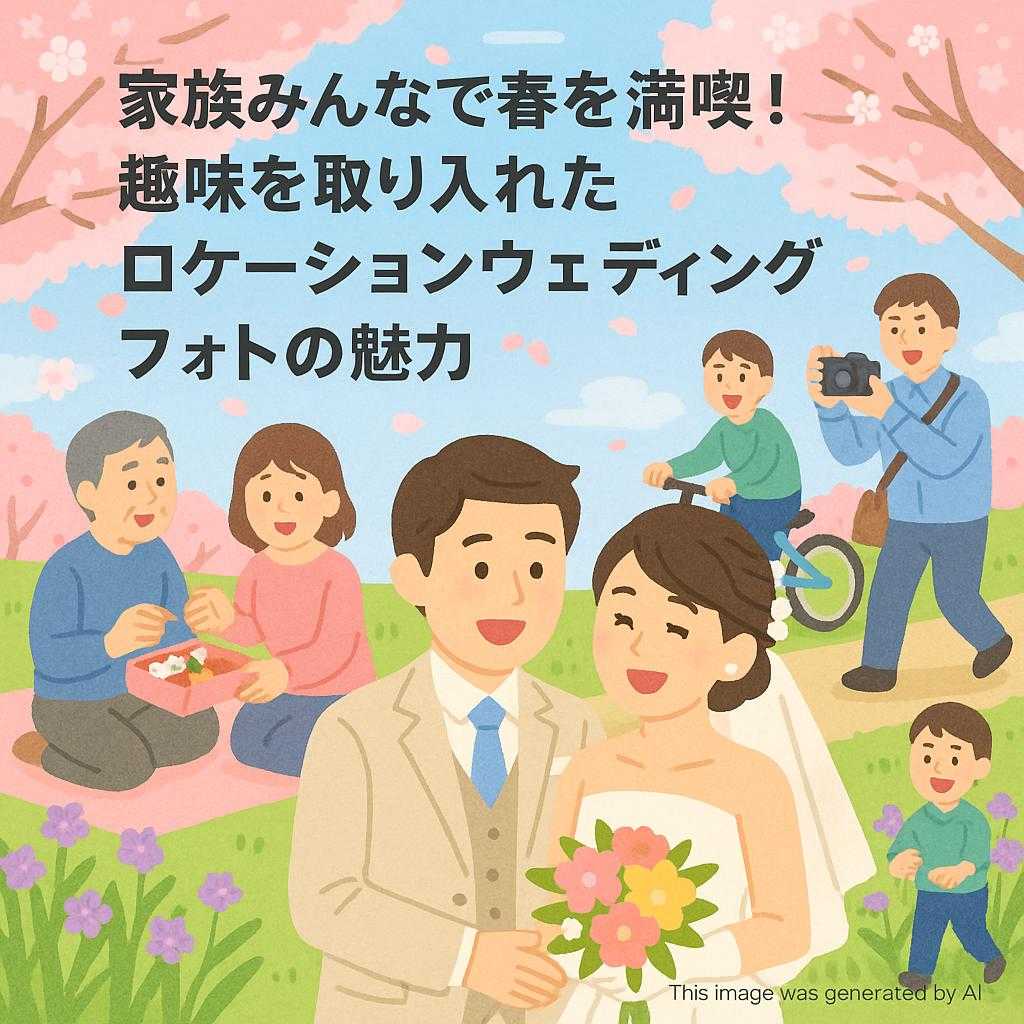 家族みんなで春を満喫!趣味を取り入れたロケーションウェディングフォトの魅力