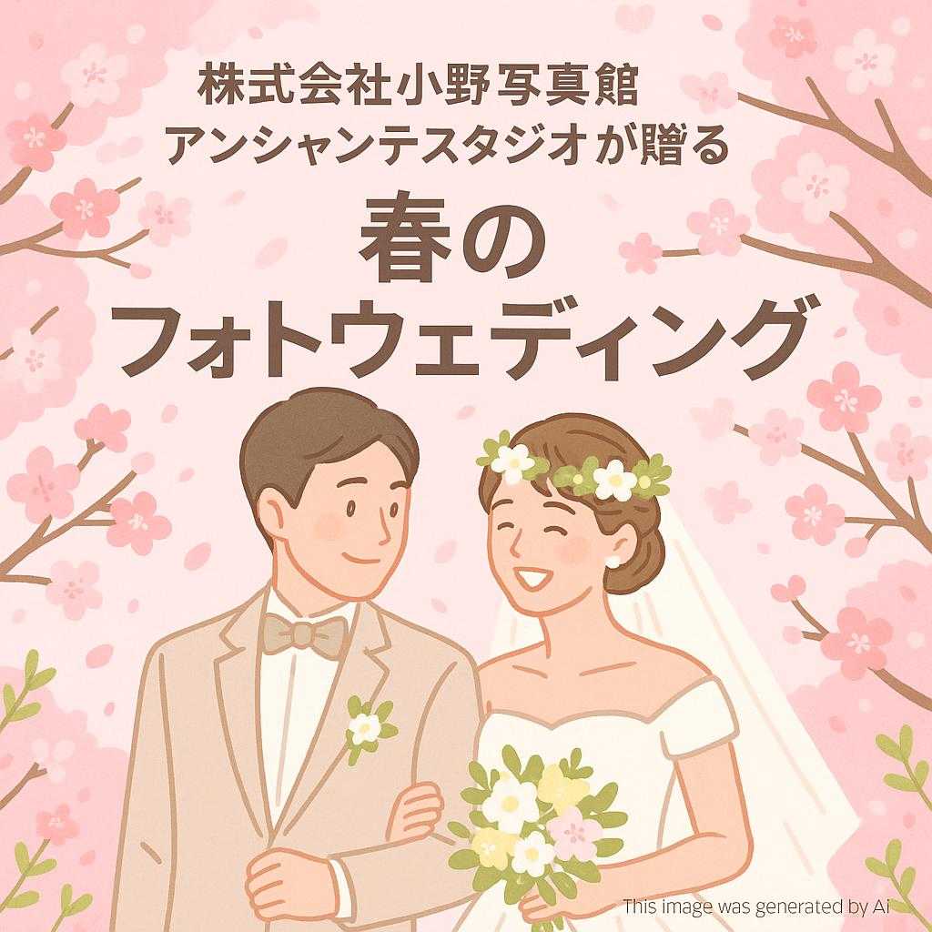 株式会社小野写真館アンシャンテスタジオが贈る春のフォトウェディング