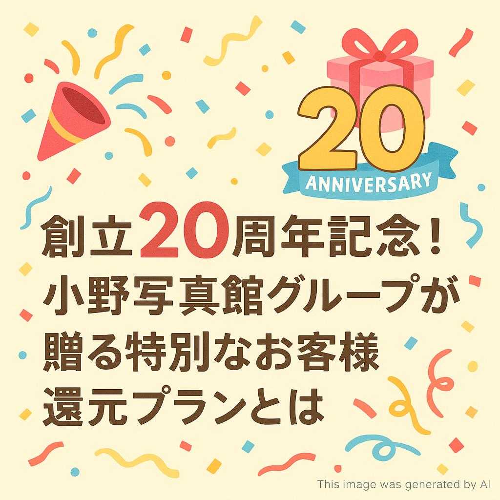 創立20周年記念！小野写真館グループが贈る特別なお客様還元プランとは