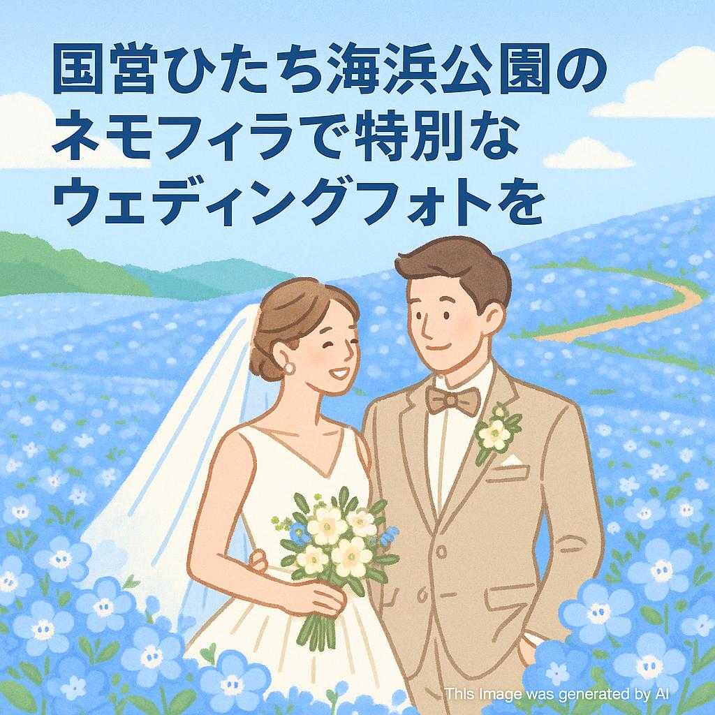 国営ひたち海浜公園のネモフィラで特別なウェディングフォトを