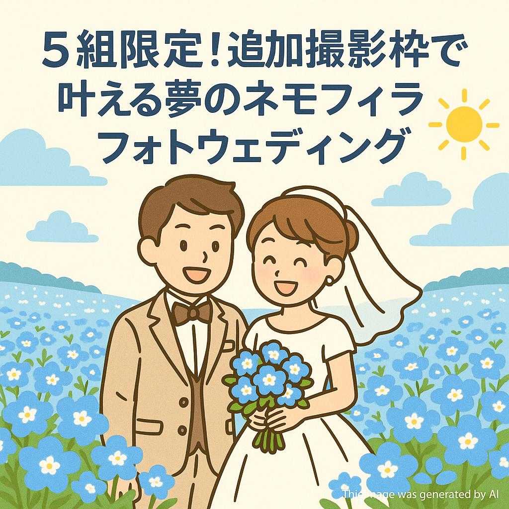 5組限定!追加撮影枠で叶える夢のネモフィラフォトウェディング