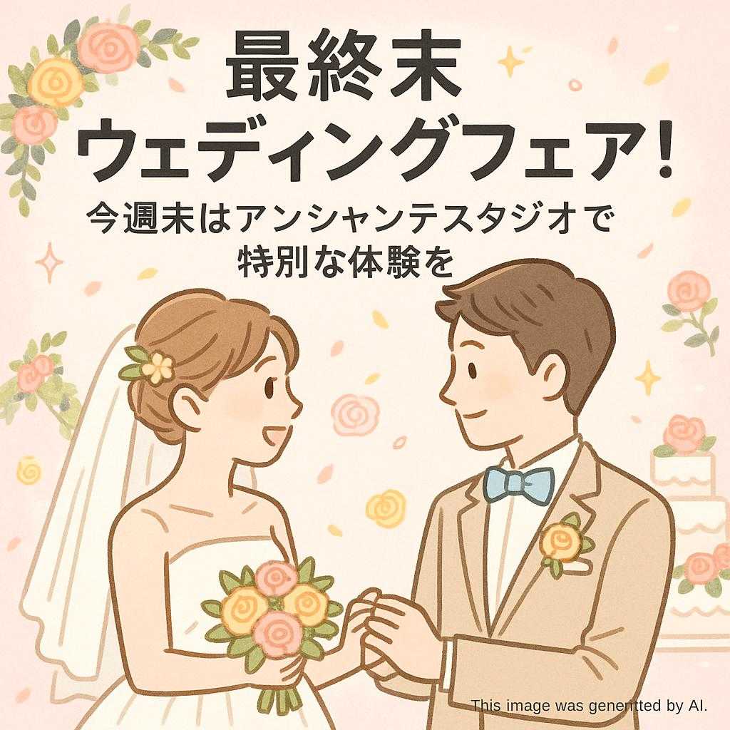 最終末ウェディングフェア！今週末はアンシャンテスタジオで特別な体験を