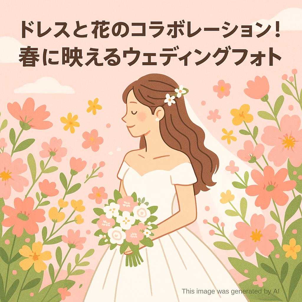 ドレスと花のコラボレーション！春に映えるウェディングフォト