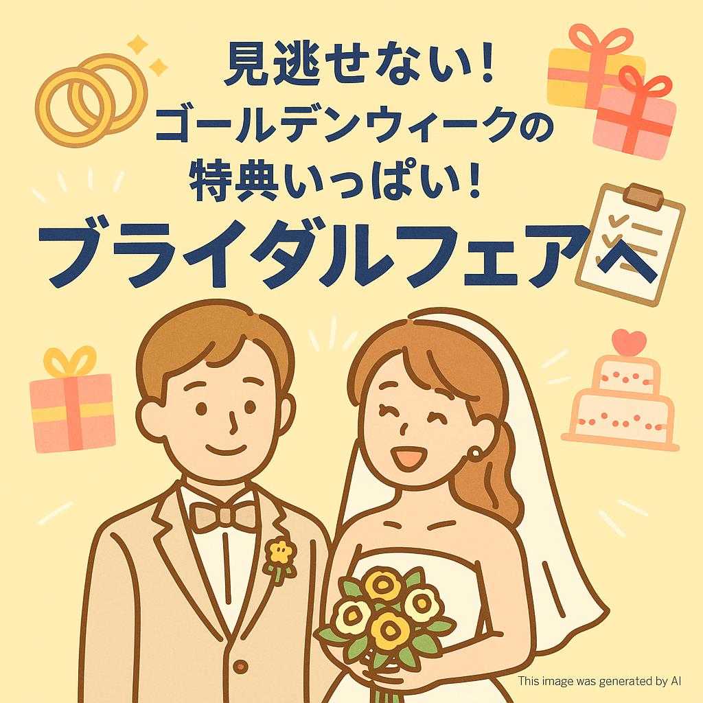 見逃せない!ゴールデンウィークの特典いっぱい!ブライダルフェアへ