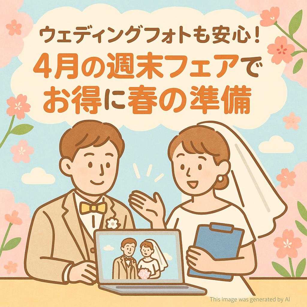 ウェディングフォトも安心！4月の週末フェアでお得に春の準備