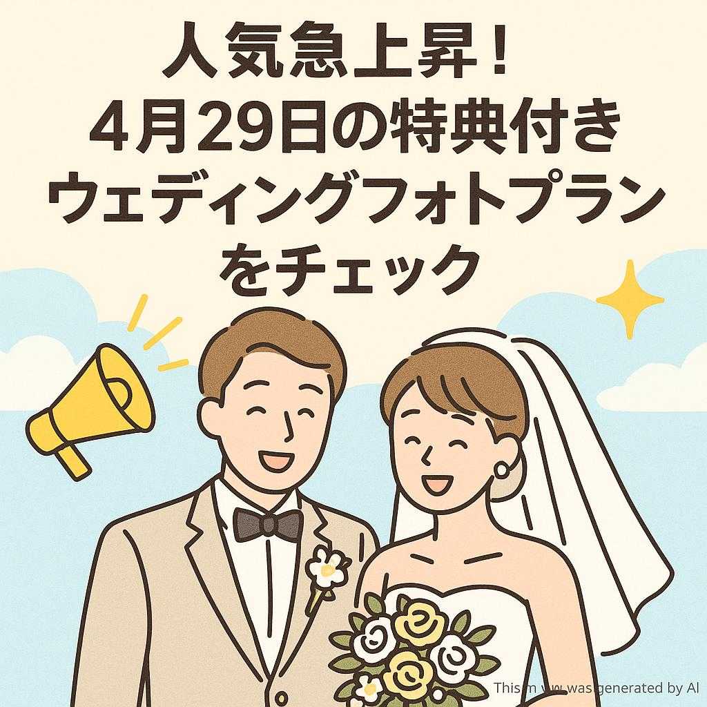 人気急上昇！4月29日の特典付きウェディングフォトプランをチェック