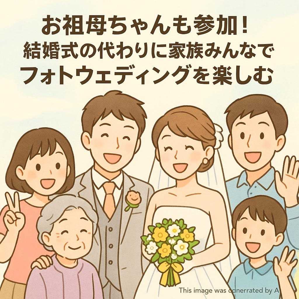 お祖母ちゃんも参加！結婚式の代わりに家族みんなでフォトウェディングを楽しむ