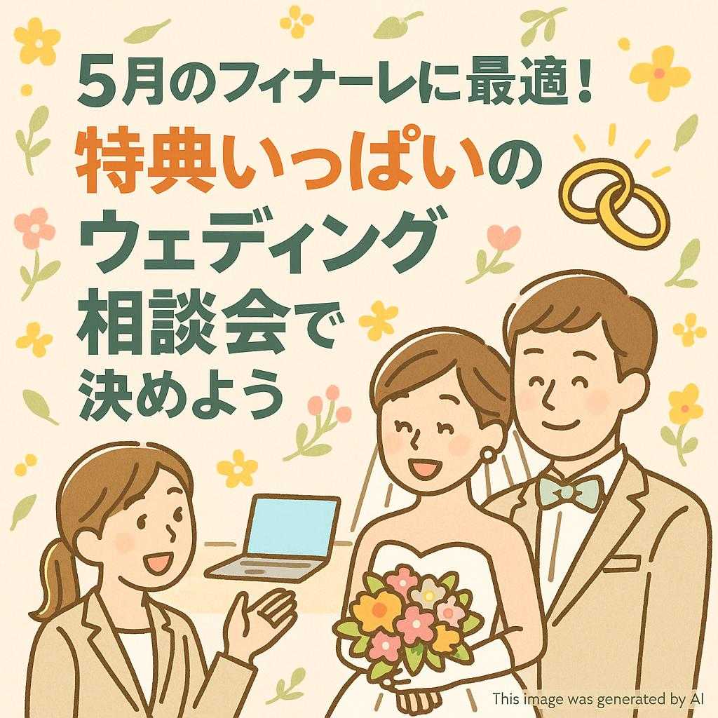 5月のフィナーレに最適!特典いっぱいのウェディング相談会で決めよう