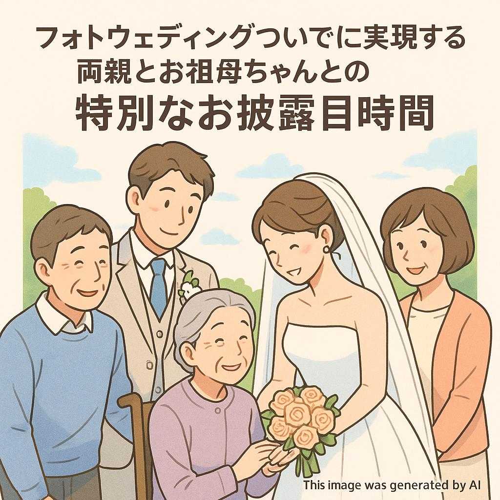 フォトウェディングついでに実現する両親とお祖母ちゃんとの特別なお披露目時間