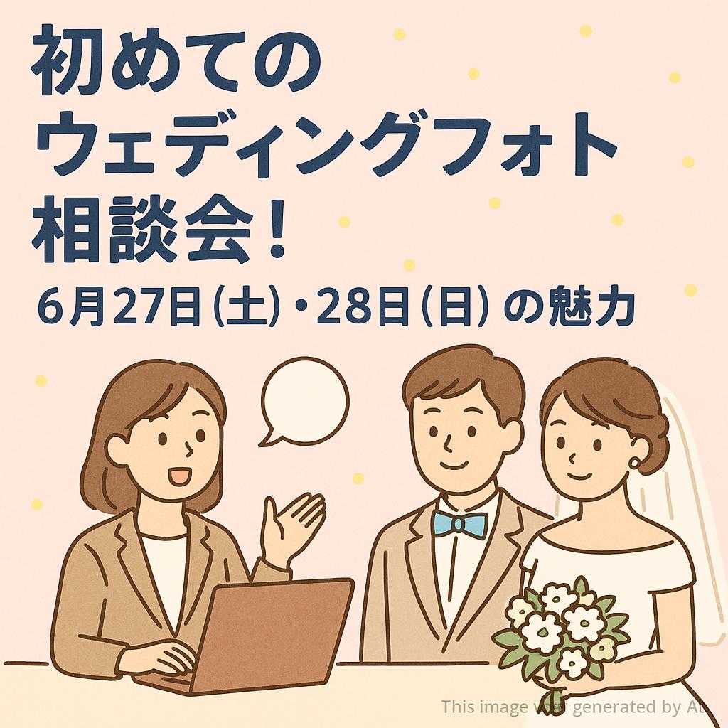 初めてのウェディングフォト相談会!6月27日(土)・28日(日)の魅力