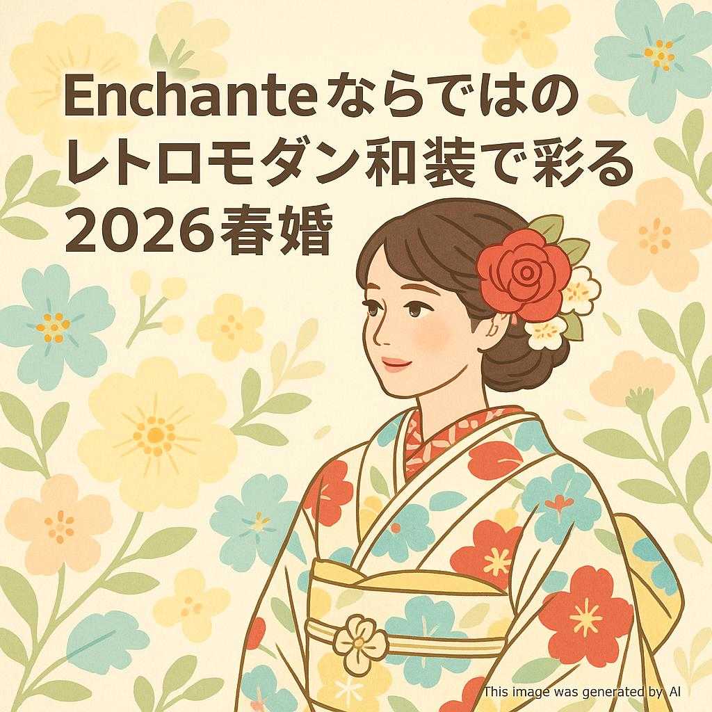 Enchanteならではのレトロモダン和装で彩る2026春婚