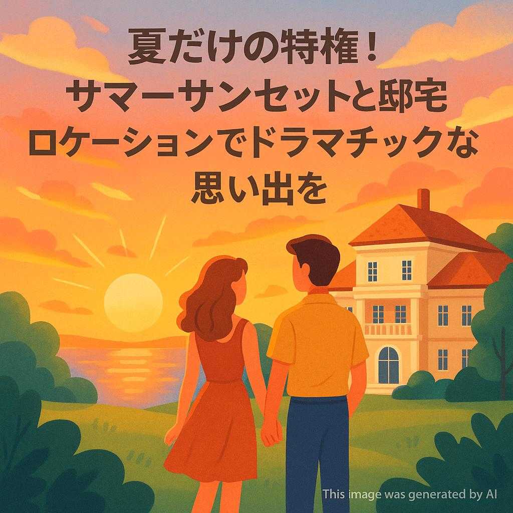 夏だけの特権！サマーサンセットと邸宅ロケーションでドラマチックな思い出を