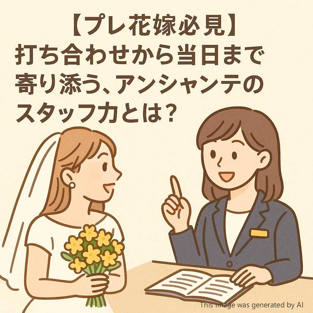 【プレ花嫁必見】打ち合わせから当日まで寄り添う、アンシャンテのスタッフ力とは?