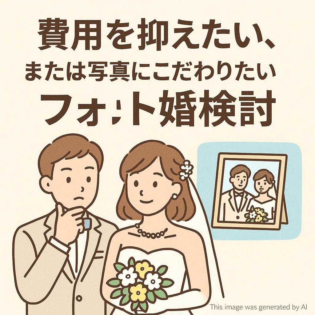 費用を抑えたい、または写真にこだわりたいフォト婚検討