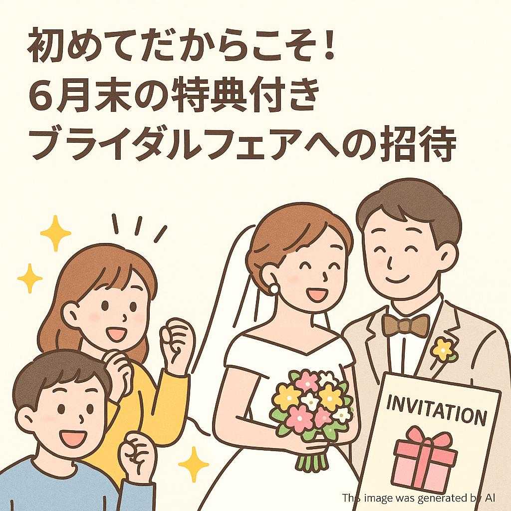 初めてだからこそ！6月末の特典付きブライダルフェアへの招待
