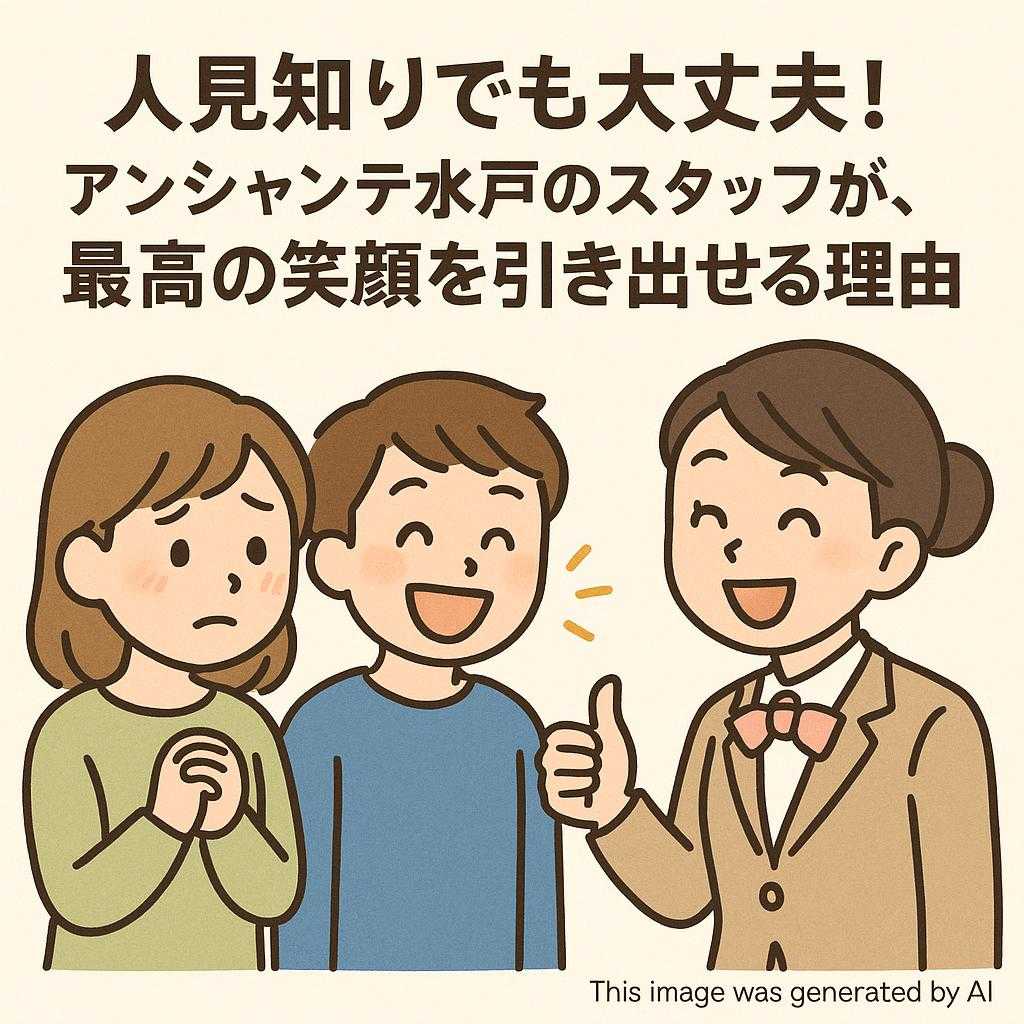 「人見知りでも大丈夫！」アンシャンテ水戸のスタッフが、最高の笑顔を引き出せる理由