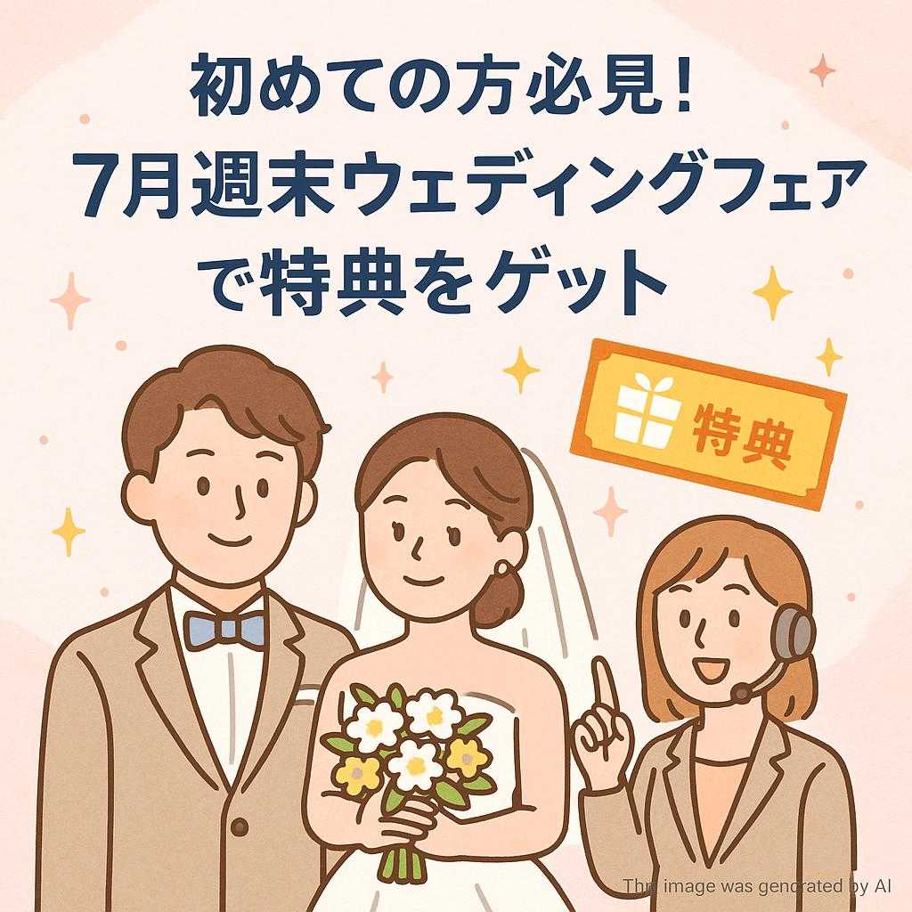 初めての方必見！7月週末ウェディングフェアで特典をゲット