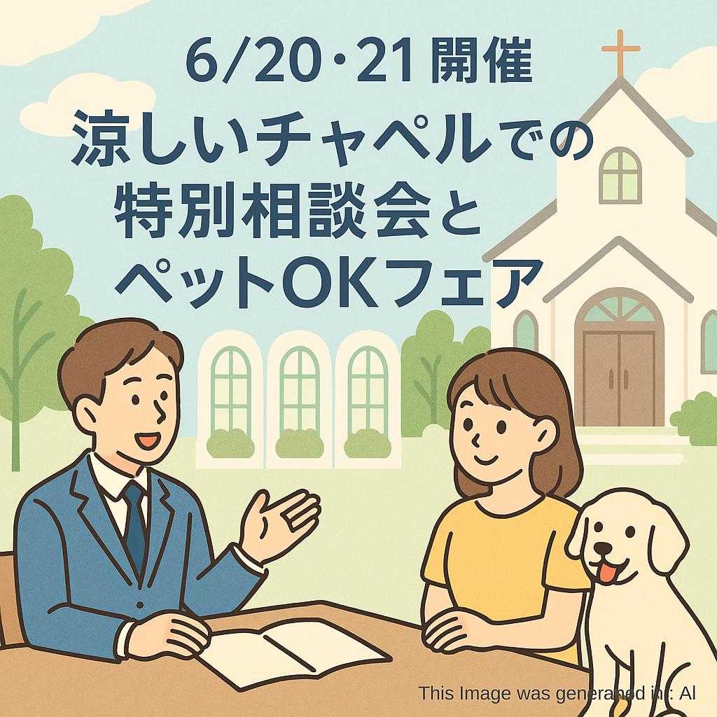 6/20・21開催 涼しいチャペルでの特別相談会とペットOKフェア