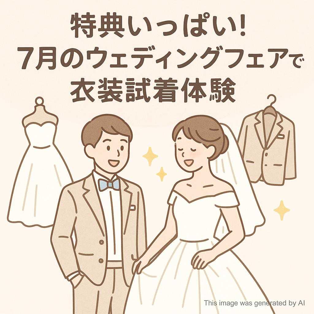 特典いっぱい！7月のウェディングフェアで衣装試着体験