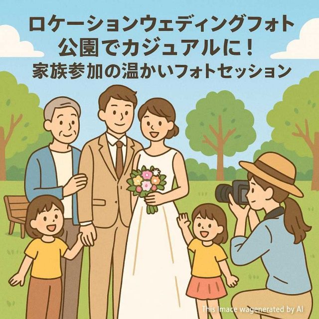 ロケーションウェディングフォト公園でカジュアルに！家族参加の温かいフォトセッション